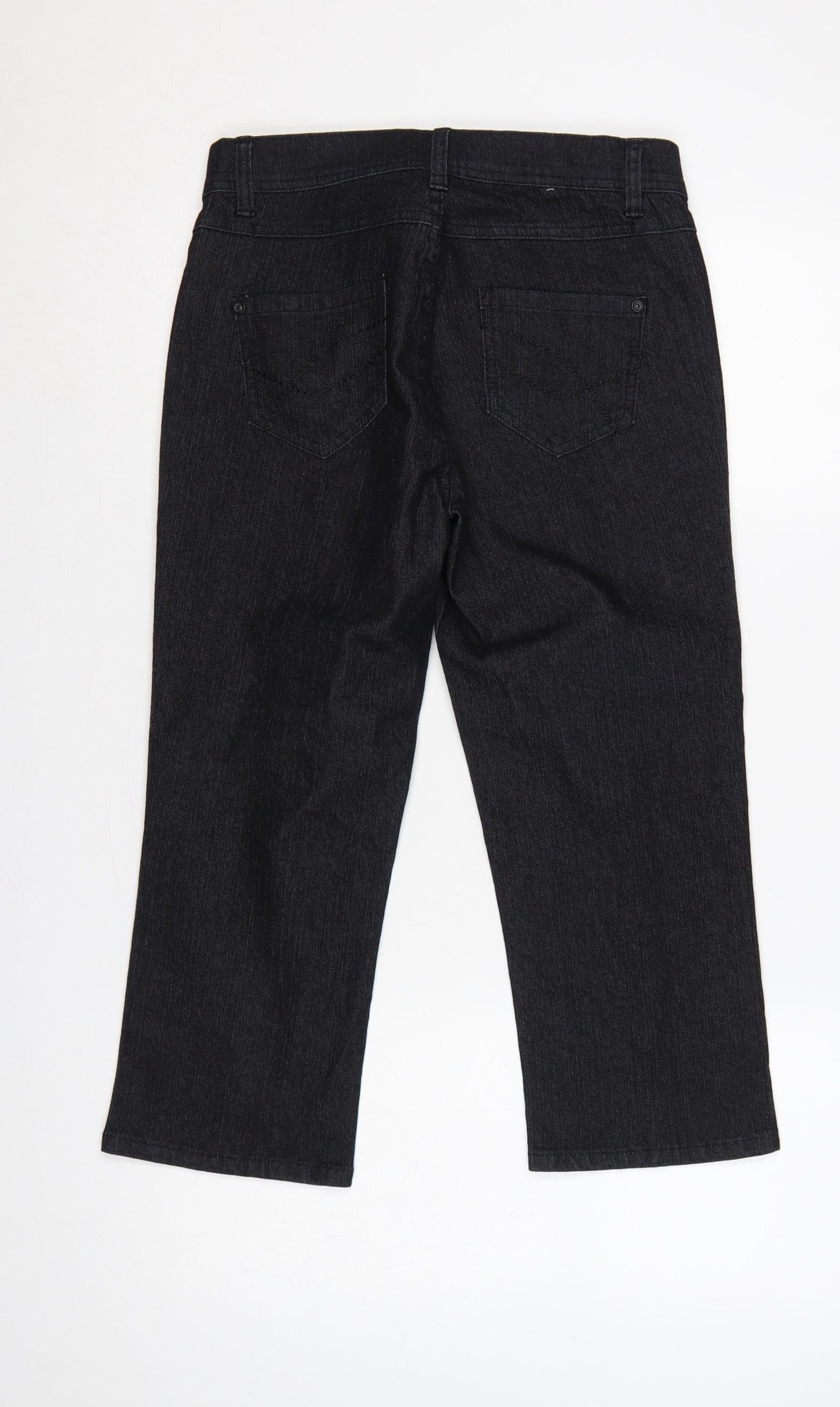 Marks & Spencer Womens Black UK 10 Straight Leg Denim Jeans