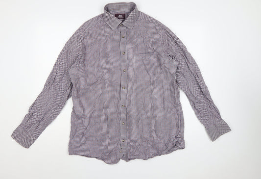 Marks and Spencer Men's Multicolour Check Shirt 16 Slim Fit