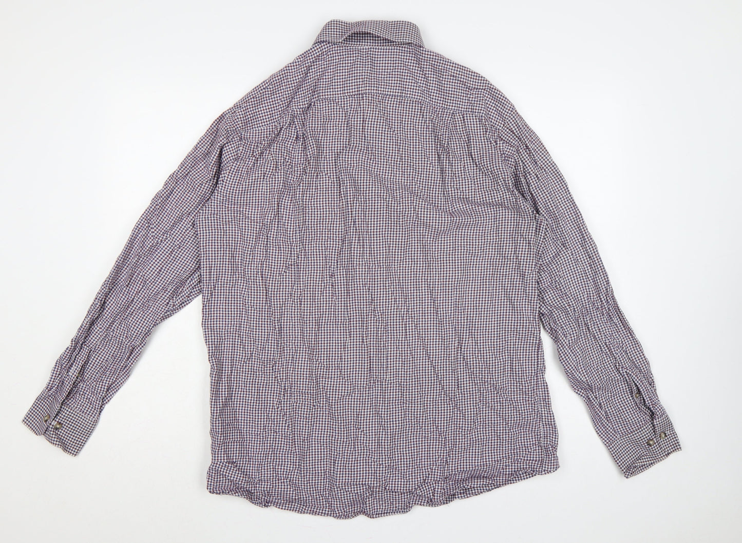 Marks and Spencer Men's Multicolour Check Shirt 16 Slim Fit