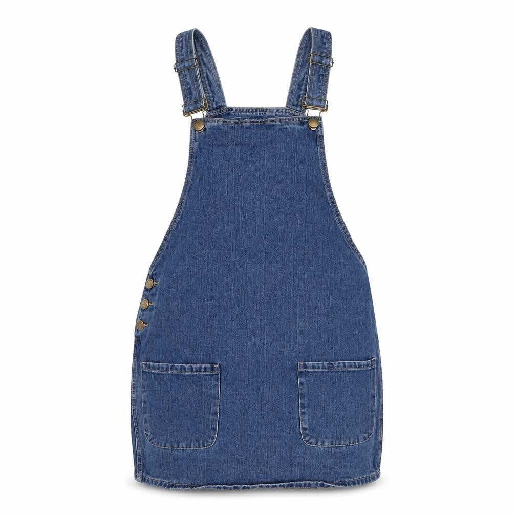 Denim Co. Women Blue UK 10 Denim Pinafore Mini Dress Pockets
