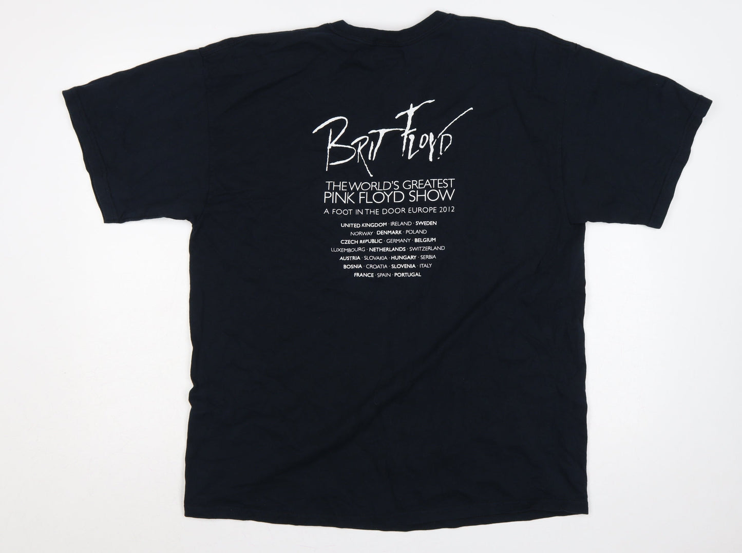 Gildan Men’s Black XL Brit Floyd 2012 Tour Graphic Band T-Shirt