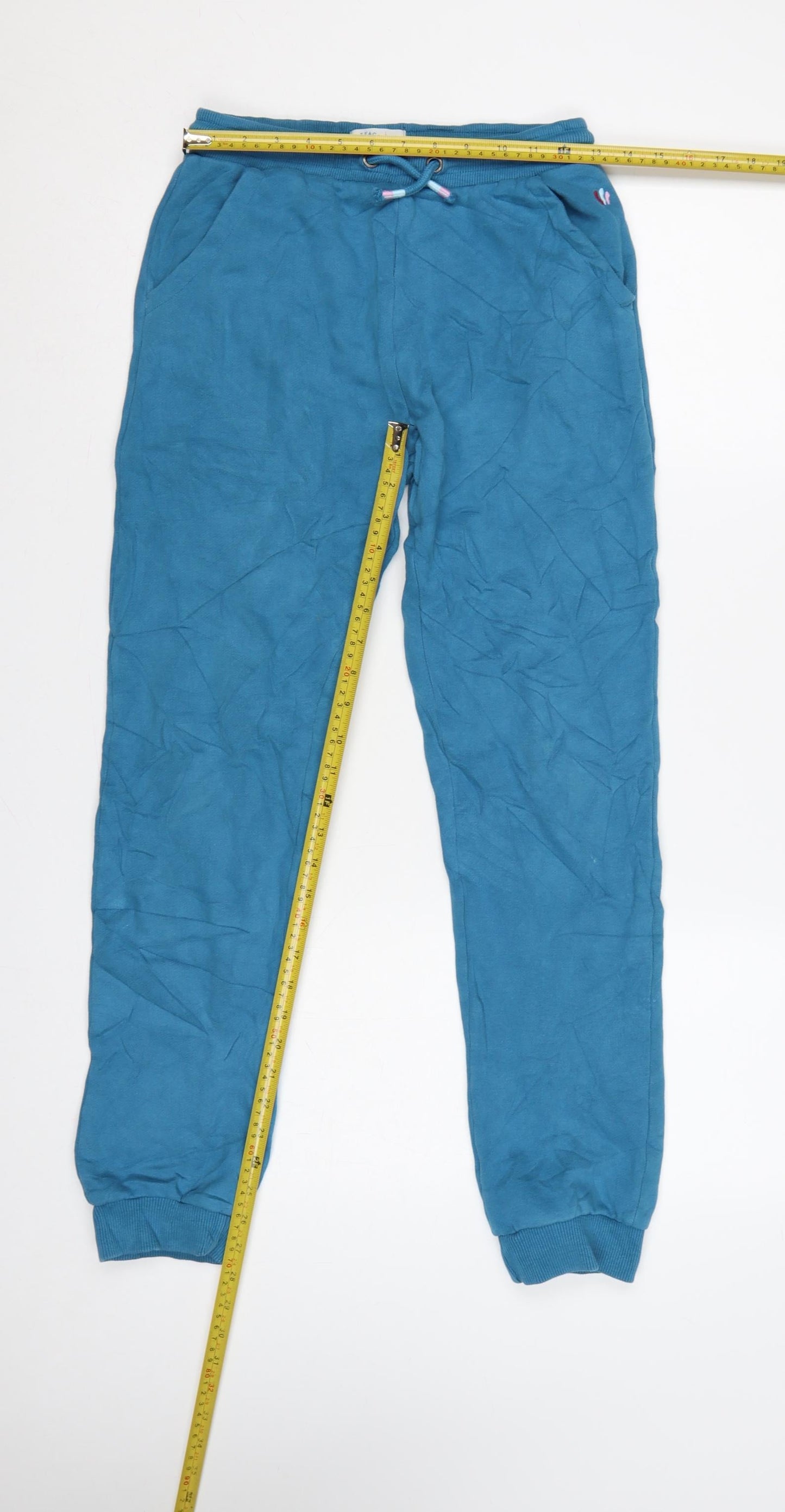 FatFace Girls Blue Size 13 Jogger Sweatpants Drawstring Cotton Blend