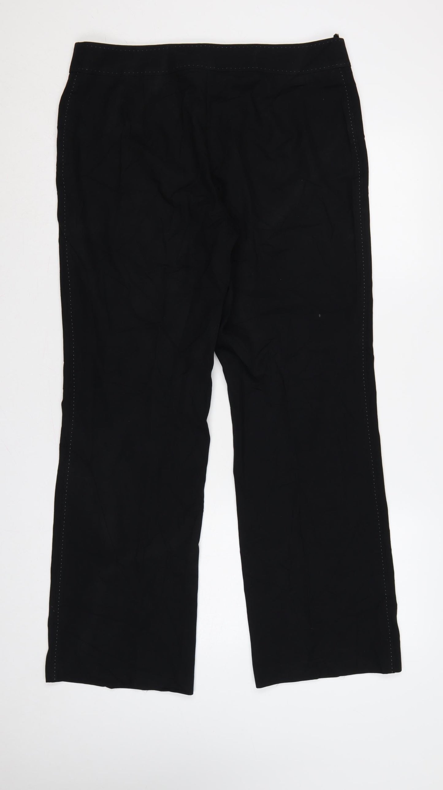 Marks & Spencer Women Black UK 16 Straight Leg Lined Trousers