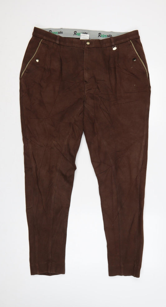 Requisite Women’s Brown Cotton Stretch Riding Trousers Size 36 Pockets