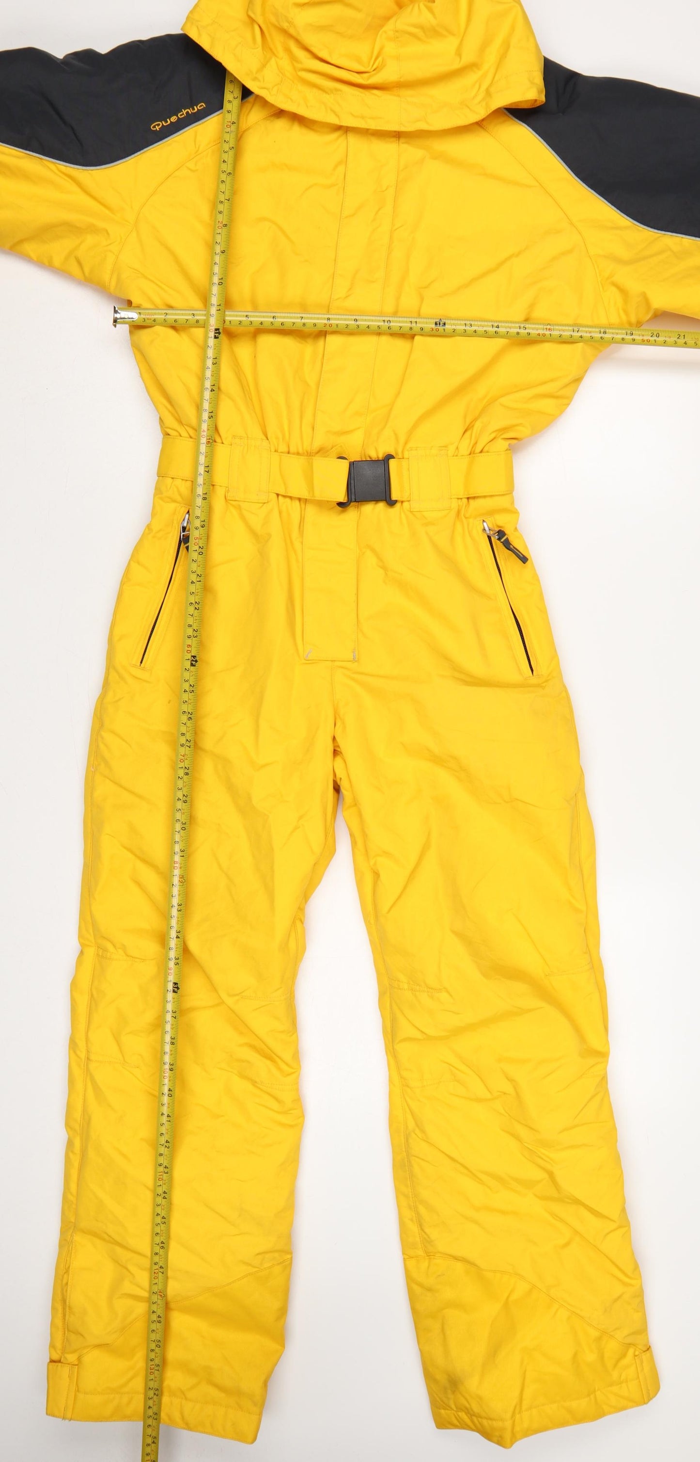 Quechua Boys Yellow 12 Years Ski Snowsuit Hooded Belted