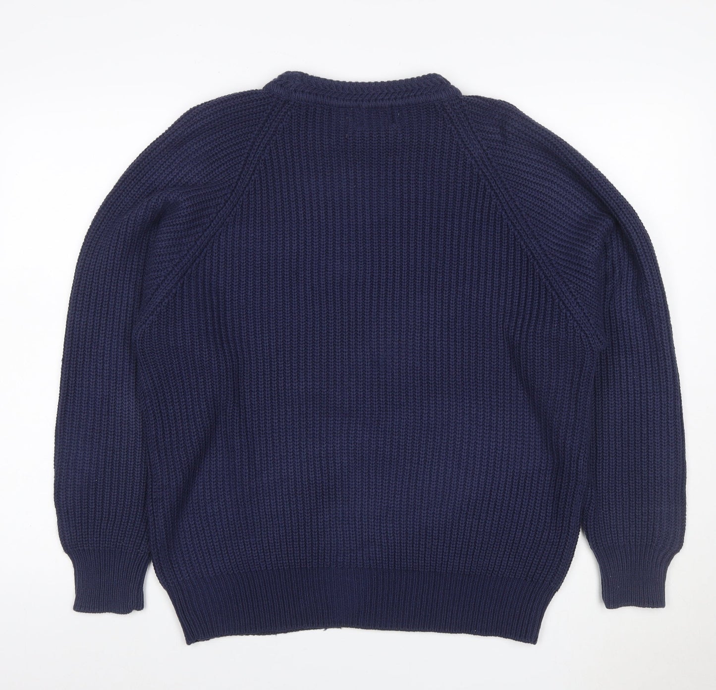 Lucky Brand Jeans Women’s Blue XL Roll Neck Chunky Knit Pullover Jumper