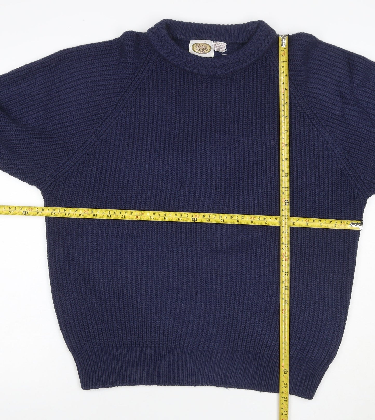 Lucky Brand Jeans Women’s Blue XL Roll Neck Chunky Knit Pullover Jumper