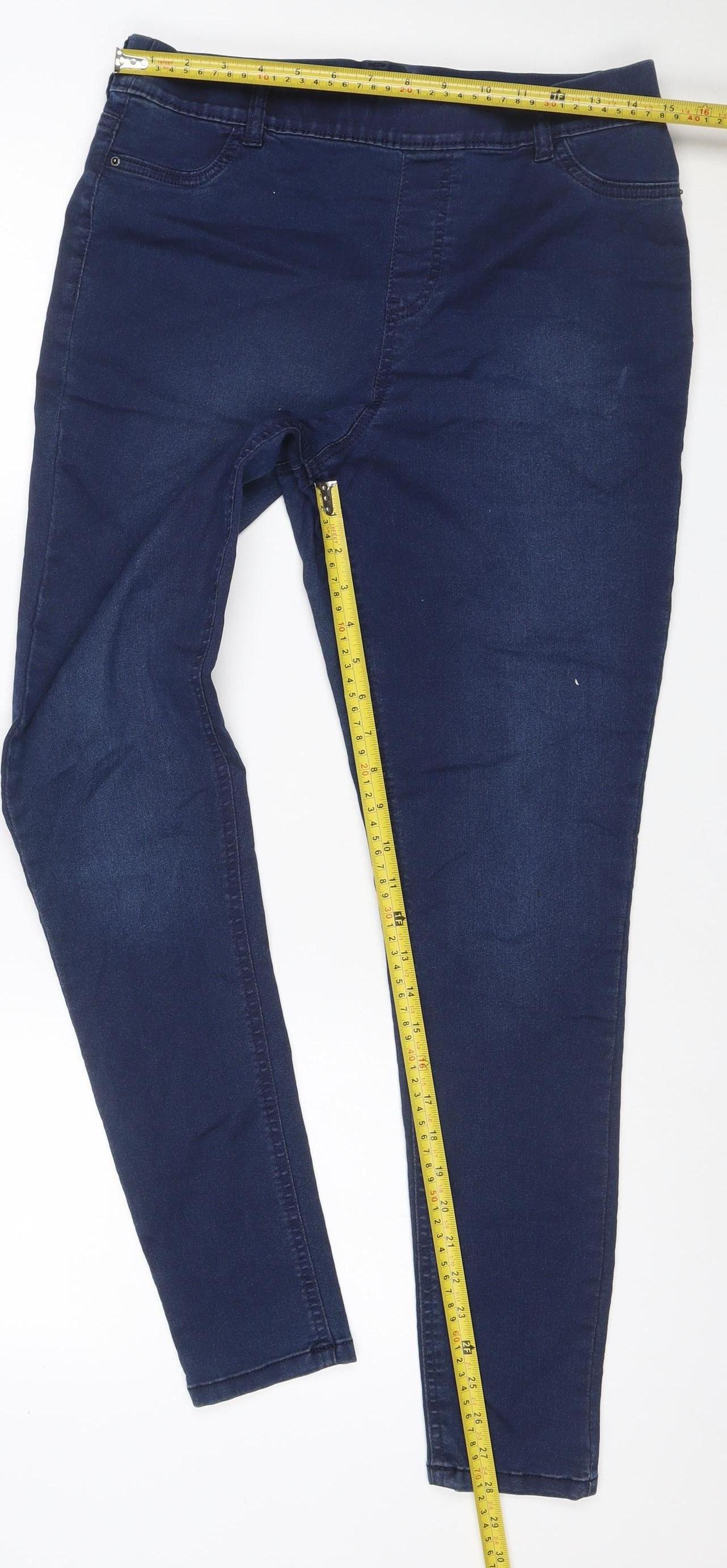 F&F Women's Blue UK 14 Skinny Stretch Denim Jeans Mid Rise