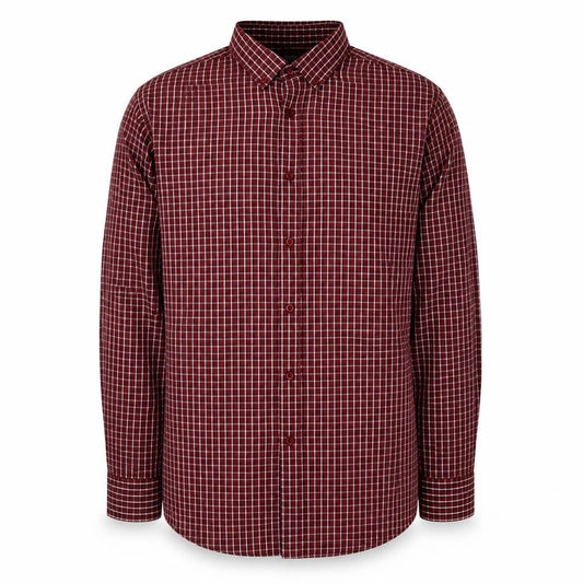 Dunnes Men Red Check Slim Fit Button-Down Shirt Size M