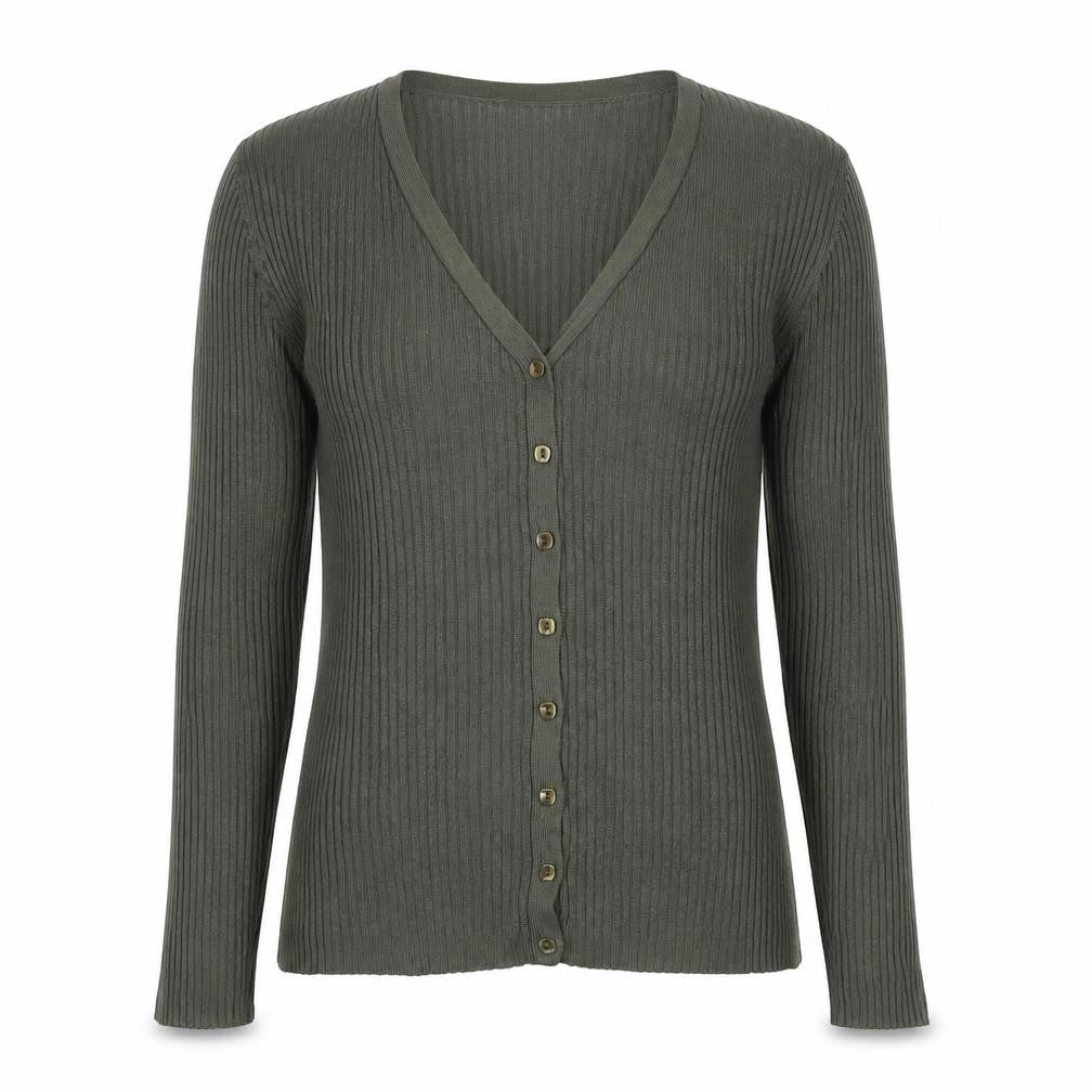 St Bernard Women’s Grey Silk V-Neck Button Cardigan Size 12
