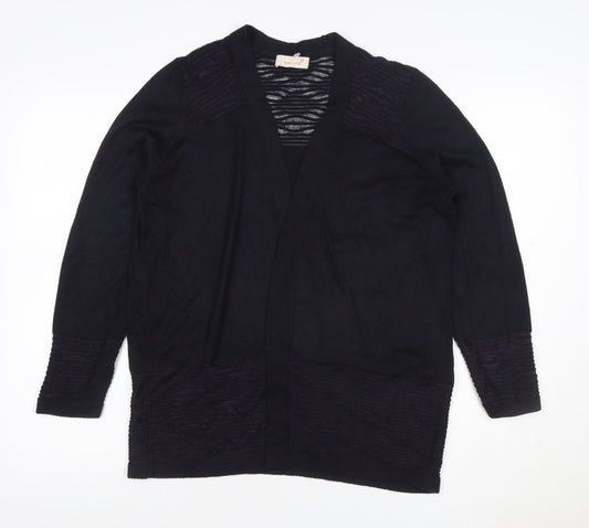 Per Una Women’s Black Size 12 Open Knit V-Neck Longline Cardigan