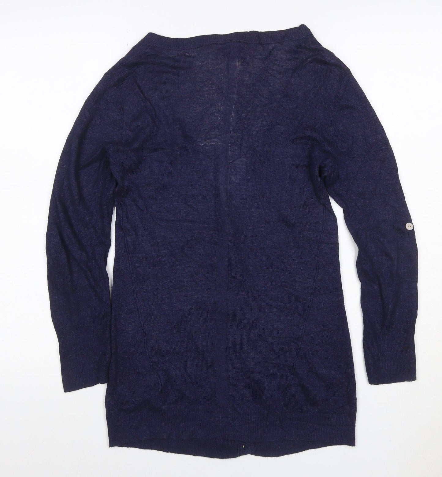 Lily & Me Women’s Blue Size 10 Linen Blend V-Neck Cardigan