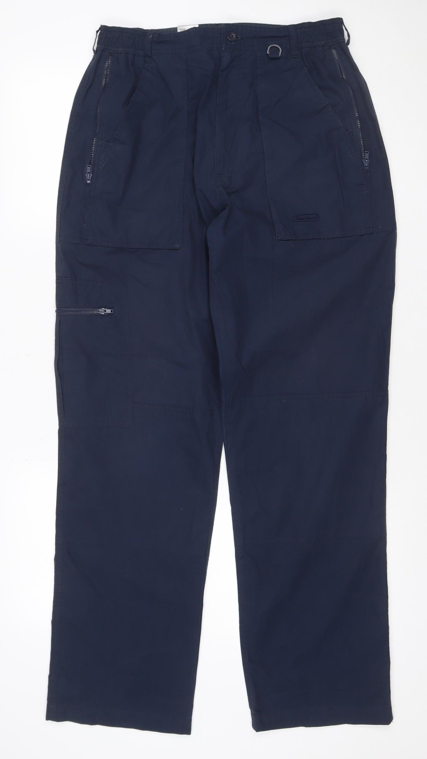 Peter Storm Mens Blue 32R Cargo Trousers Straight Leg Zip Pockets