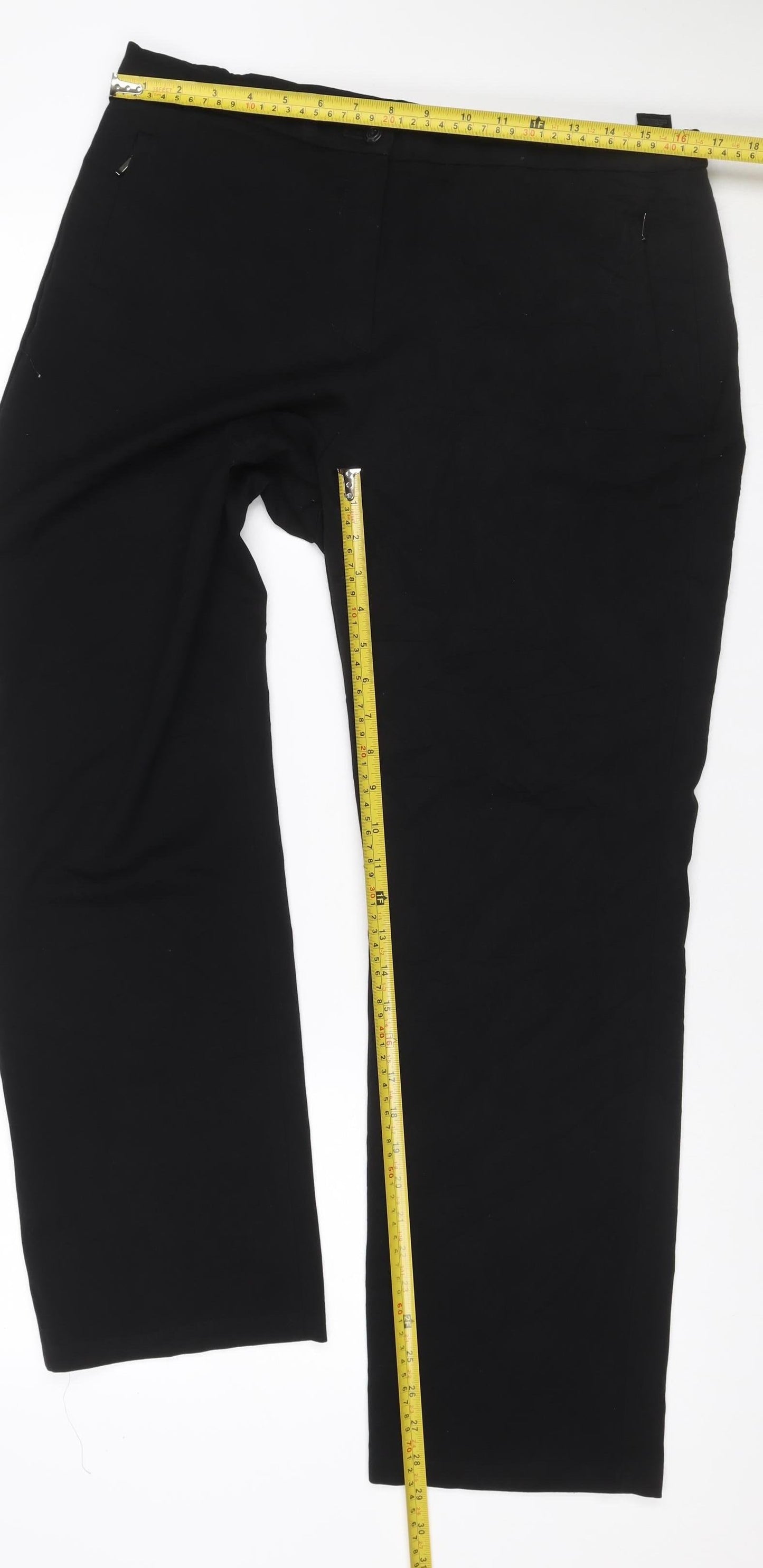 Marks & Spencer Women Black UK 14 Wide Leg Dress Trousers Workwear
