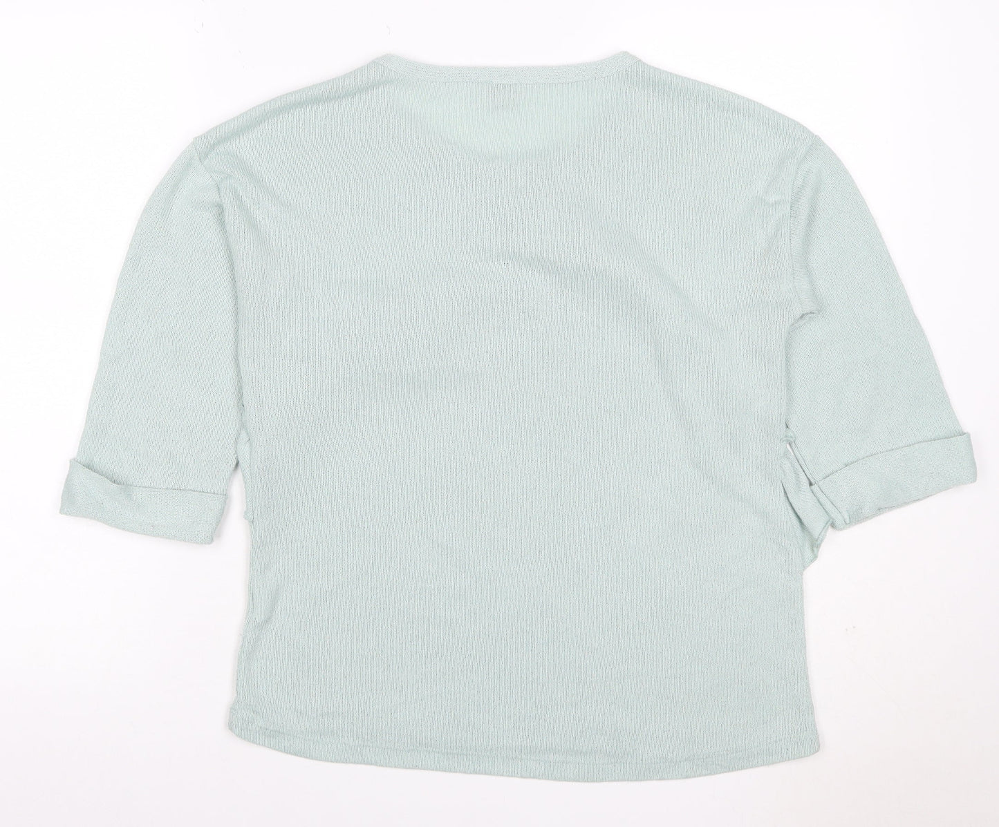 River Island Women Green Size 10 Ruffle Knit Pullover Jumper