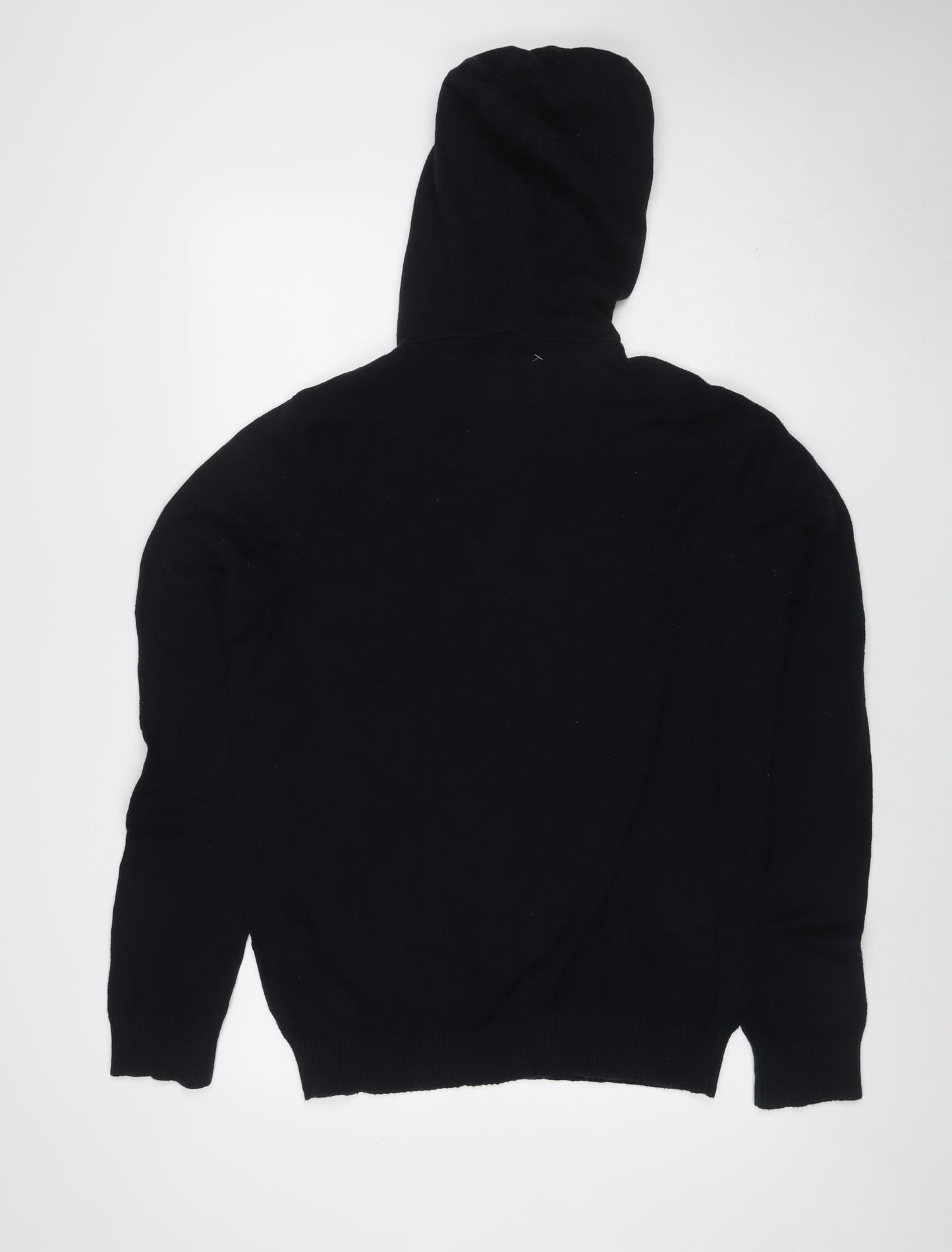 Abercrombie & Fitch Men's Black L Hooded Henley Cotton Jumper