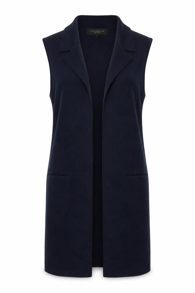 Paul Costelloe Women Blue UK 10 V-Neck Merino Wool Blend Jumper