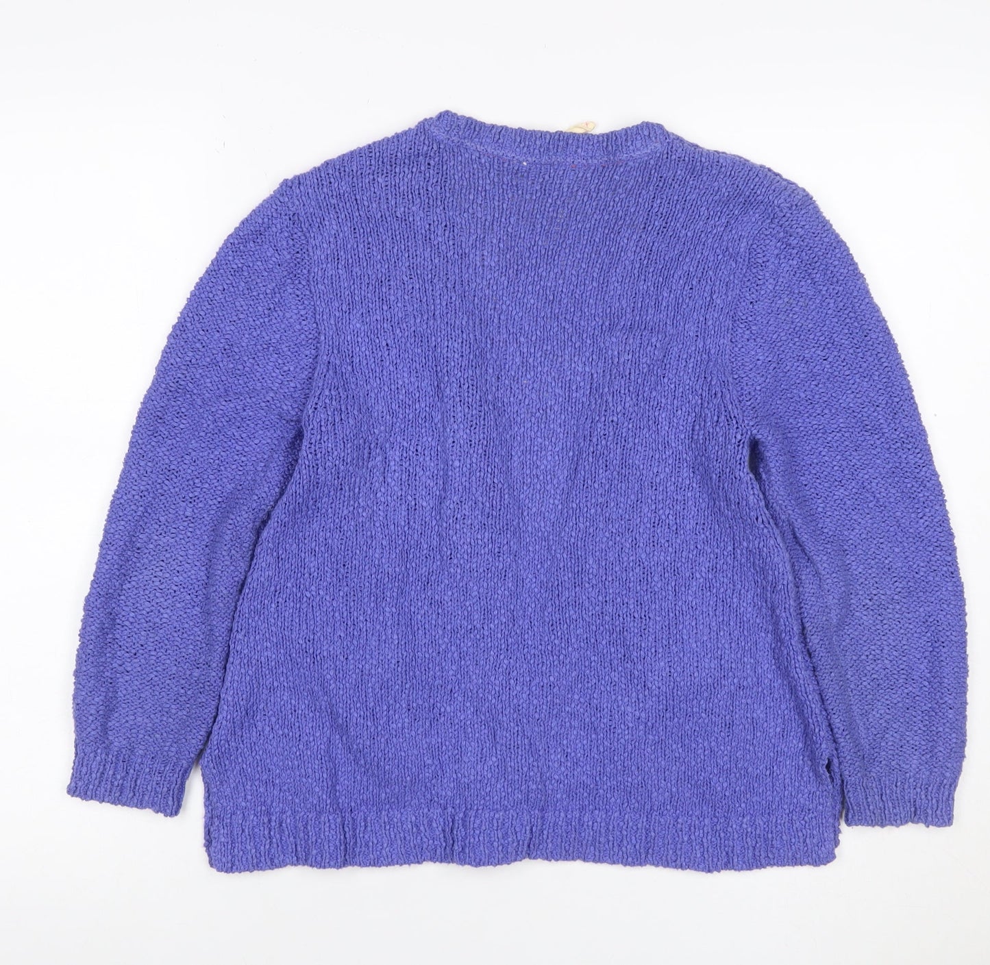 White Stuff Women’s Purple Size 12 Cotton Knit Open Cardigan Pockets