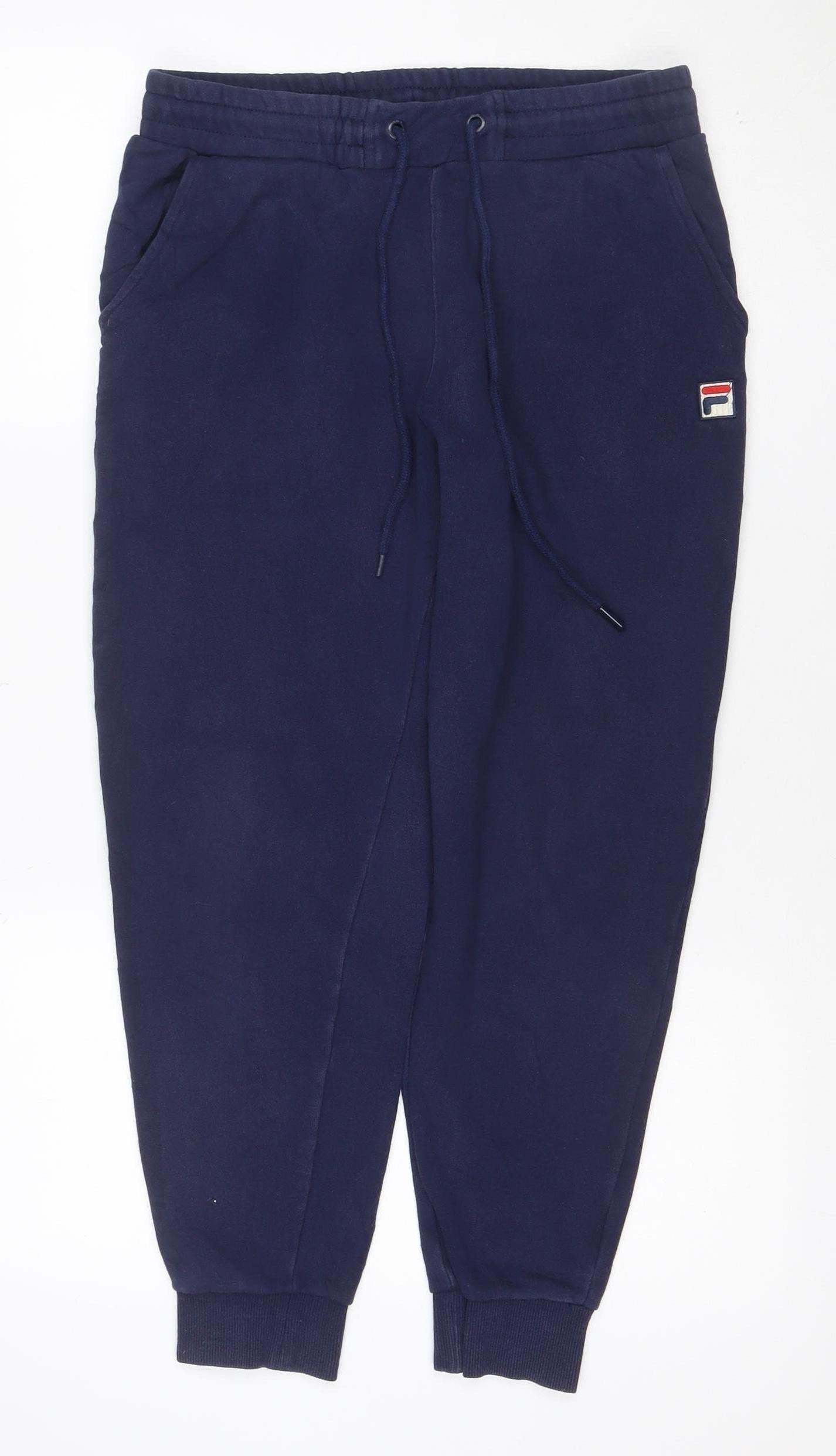 Fila Men’s Blue Fleece Jogger Trousers Size S Drawstring
