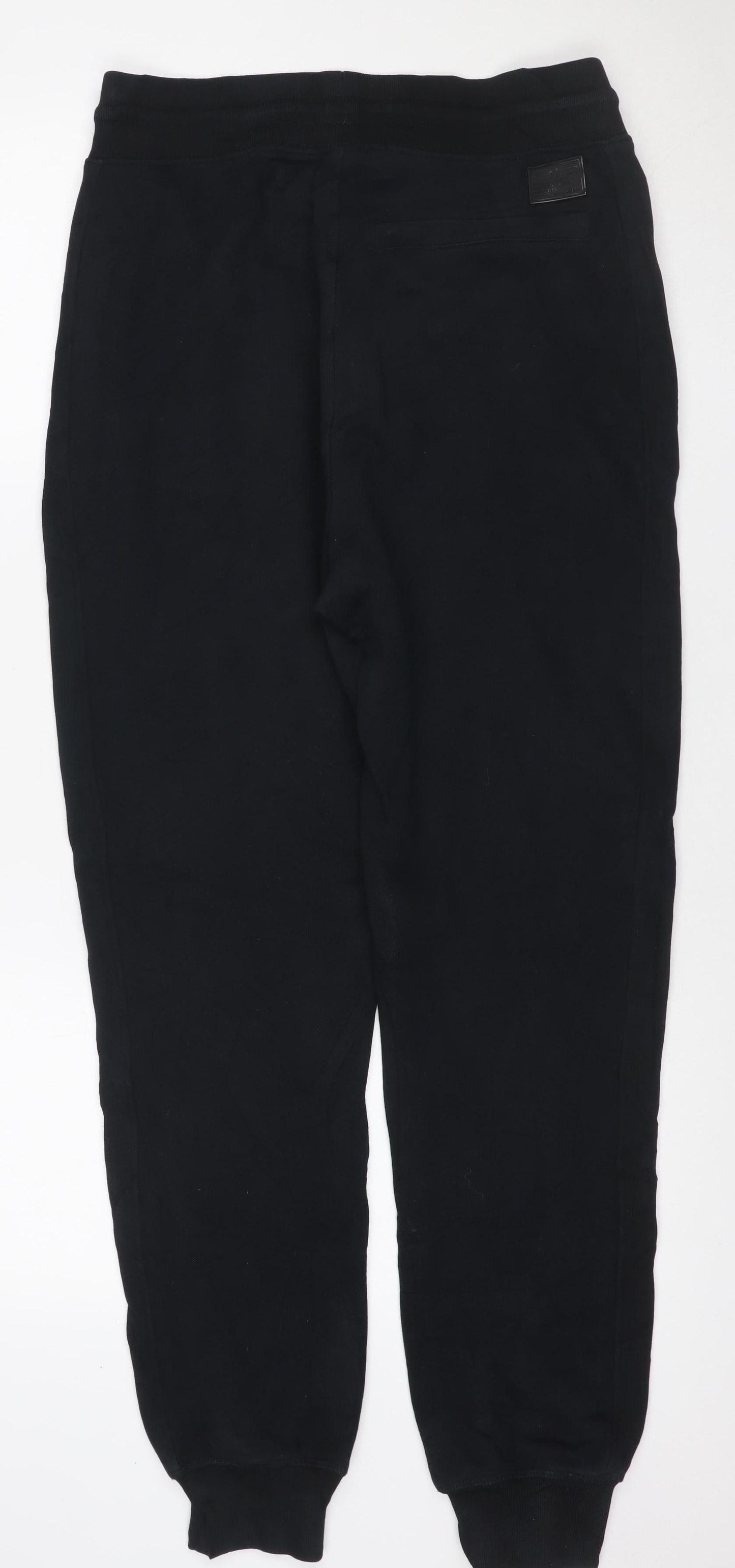 Firetrap Men Black M Jogger Sweatpants Drawstring Zip Pocket