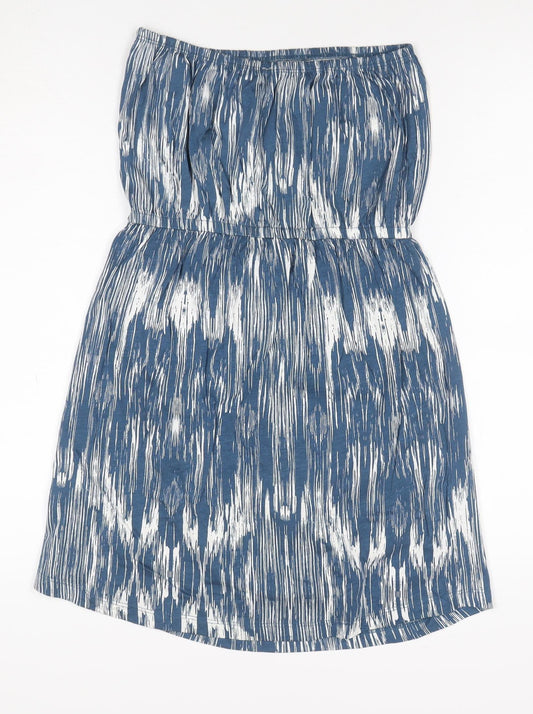 Colin's Women's Blue White Size S Strapless Blouson Knee Length Jersey Dress