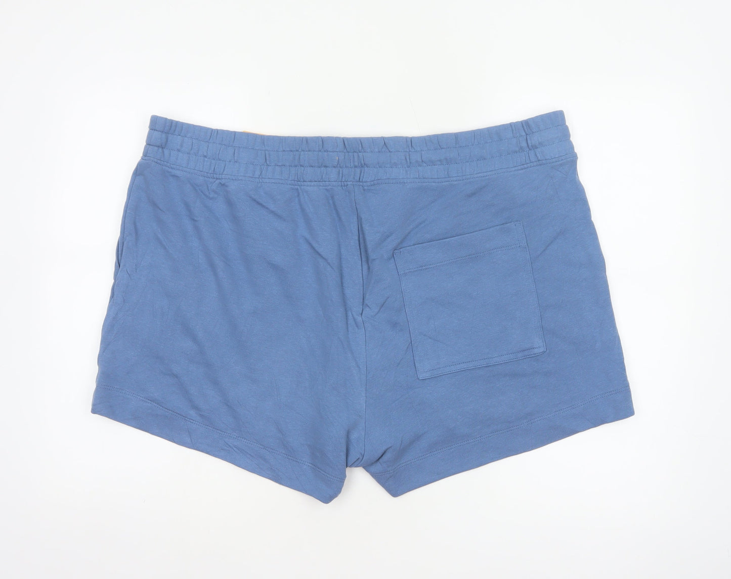 M&S Womens Blue Size 24 Drawstring Sweat Jersey Shorts Pockets