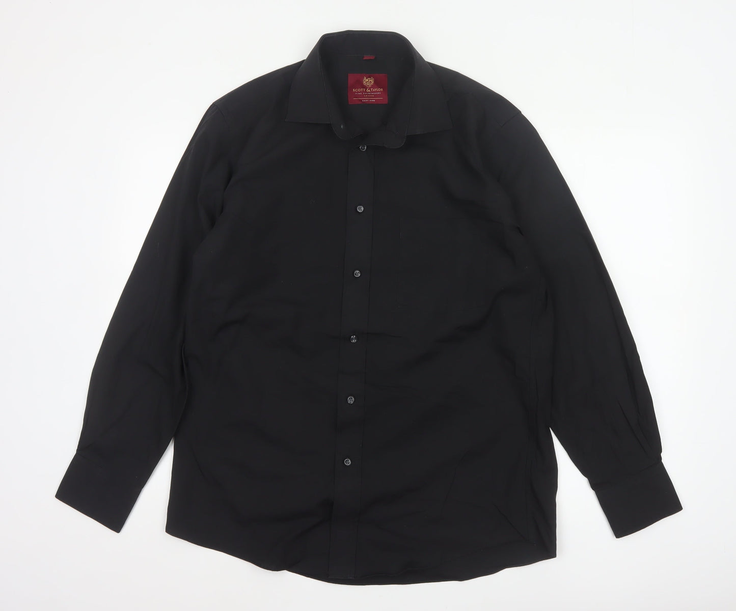 Scott & Taylor Men’s Black 15.5 Easy Care Long Sleeve Button-Up Shirt