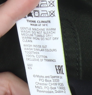 Marks and Spencer Men Green 44 Cargo Trousers 44W 31L Cotton