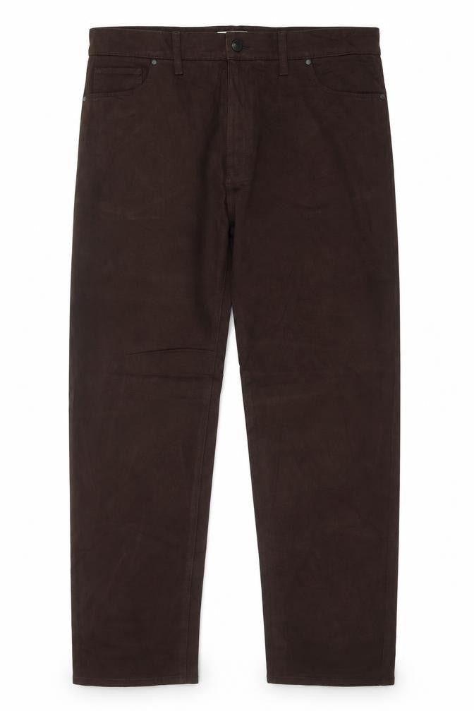 Front view of Autograph Men’s Brown Corduroy Straight Trousers W42 L33