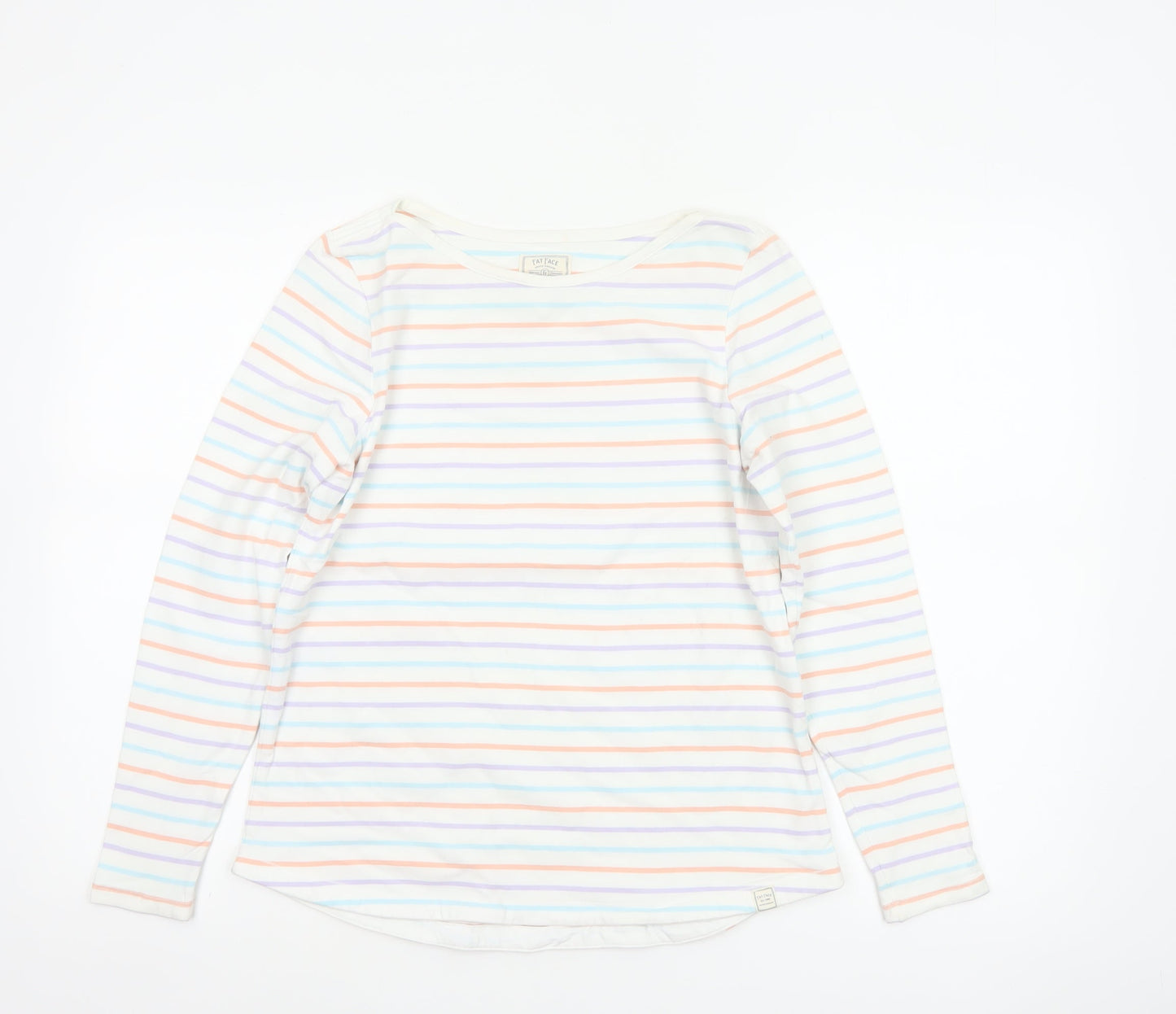 Fat Face Women’s Multicoloured UK 12 Basic Striped Long Sleeve T-Shirt