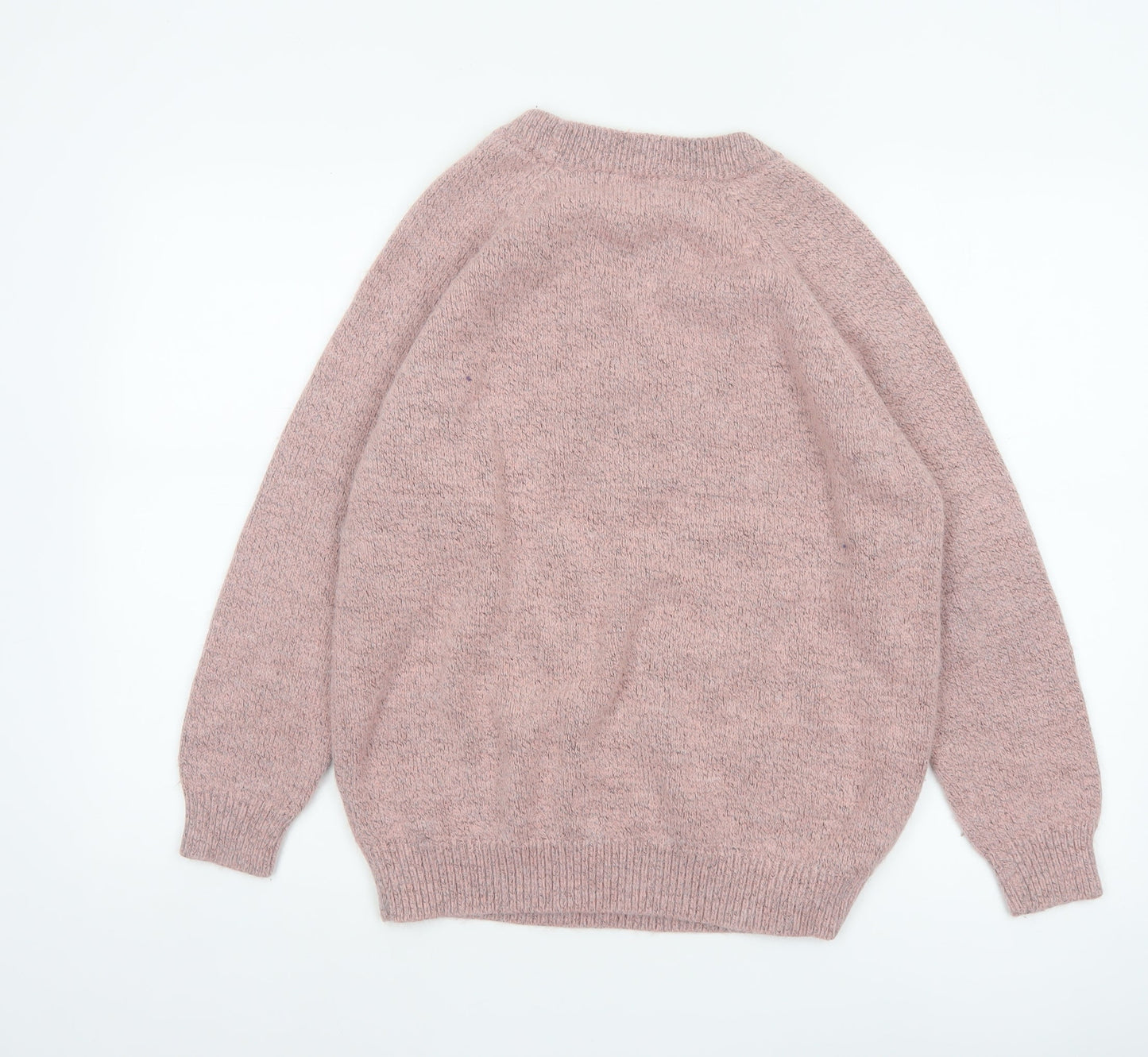 Damart Women Pink UK 14 Cable Knit Crew Neck Pullover Jumper