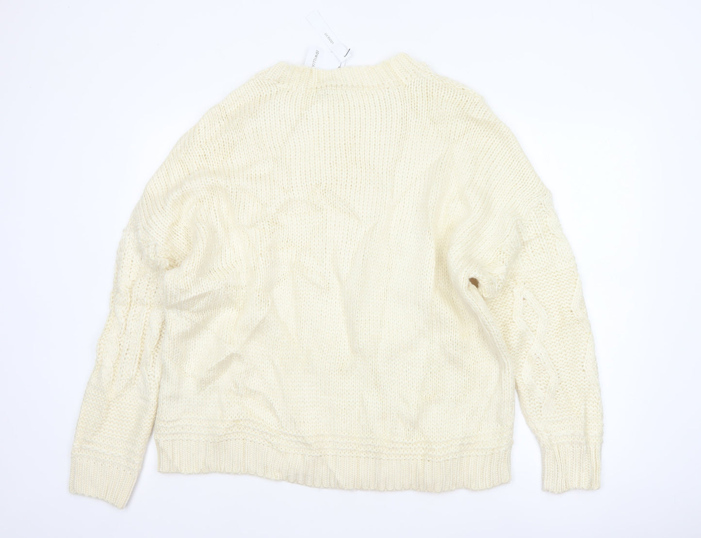 JD Williams Women Ivory Size 20 Cable Knit Crew Neck Jumper New