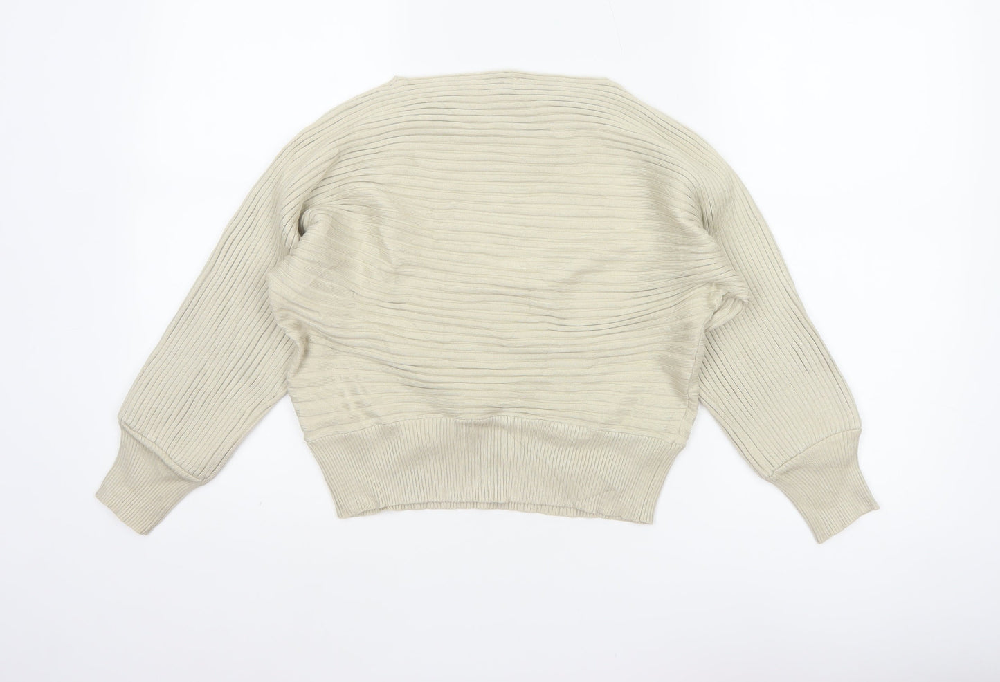 Izabel London Women Beige Size 10 Rib Knit Dolman Sleeve Jumper