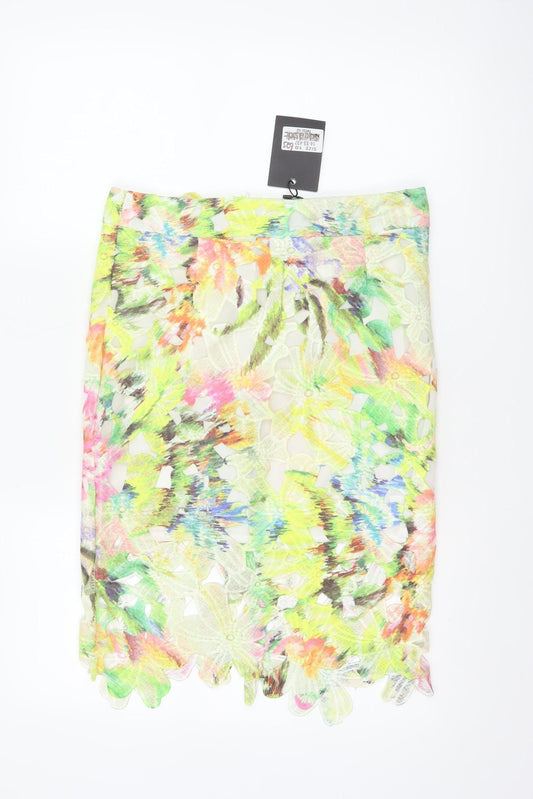 Opus London Women Multicoloured UK 10 Floral Lace Pencil Midi Skirt
