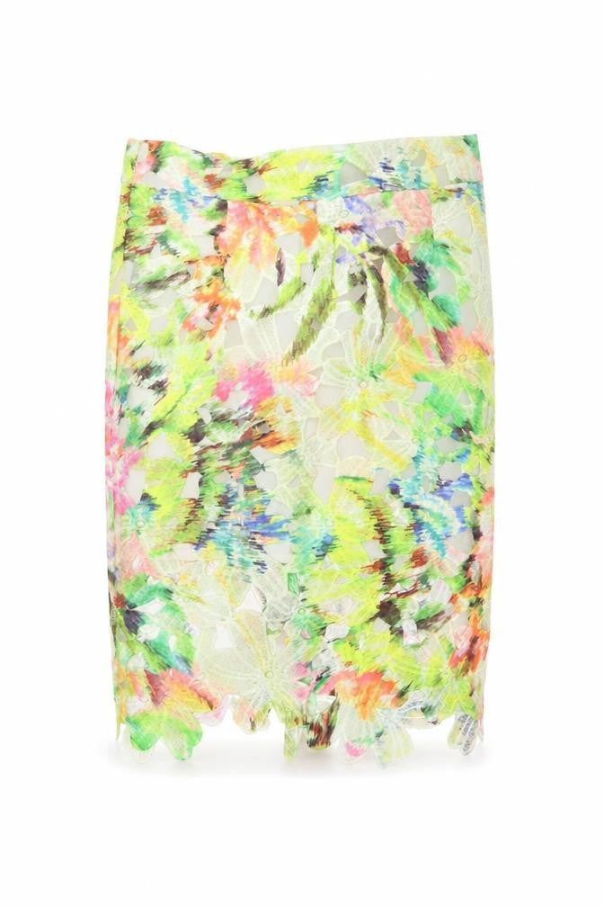OPUS London Women Multicoloured UK 10 Floral Lace Pencil Midi Skirt