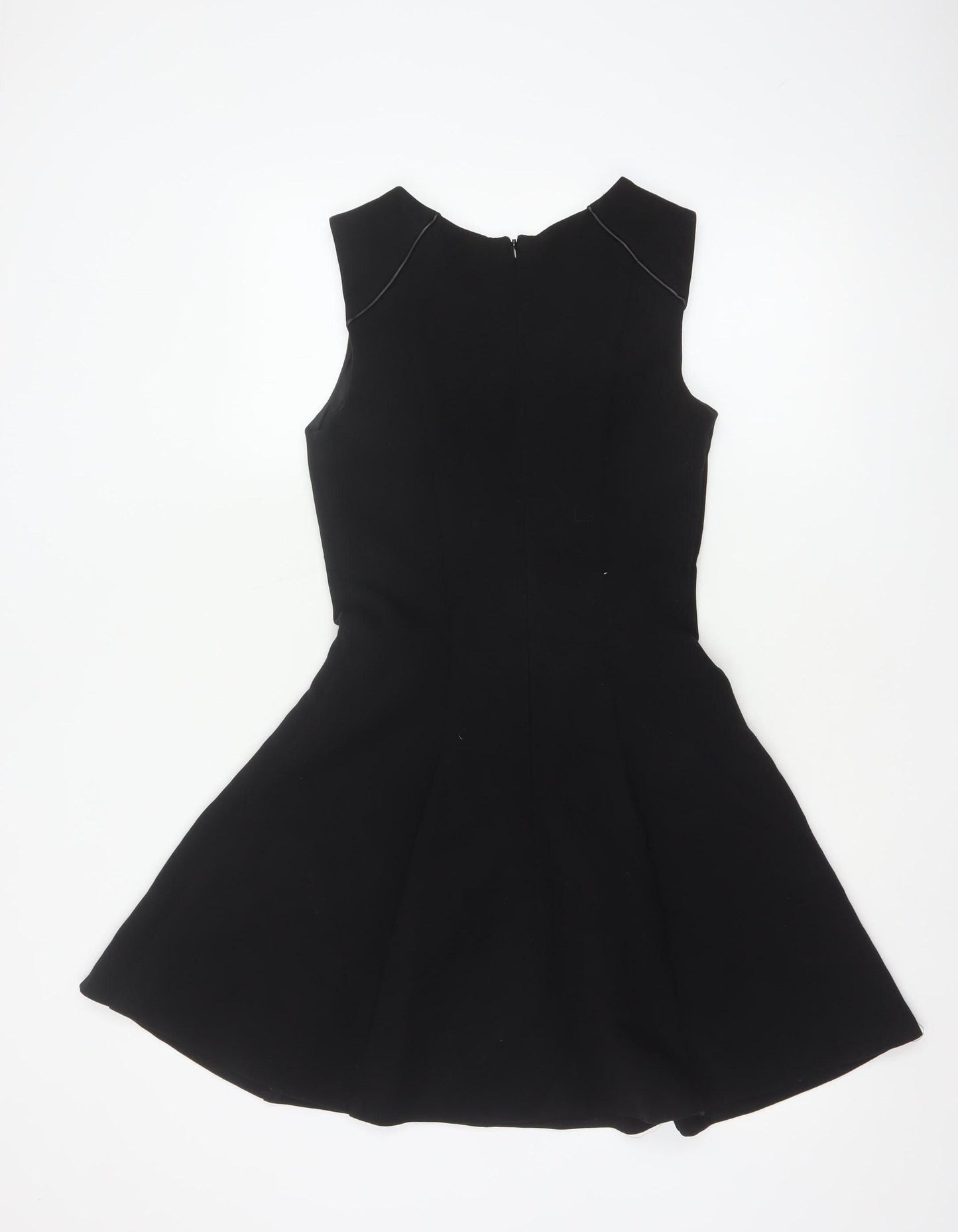 Oasis Women Black UK 8 Fit & Flare Knee Length Zip Pocket Dress