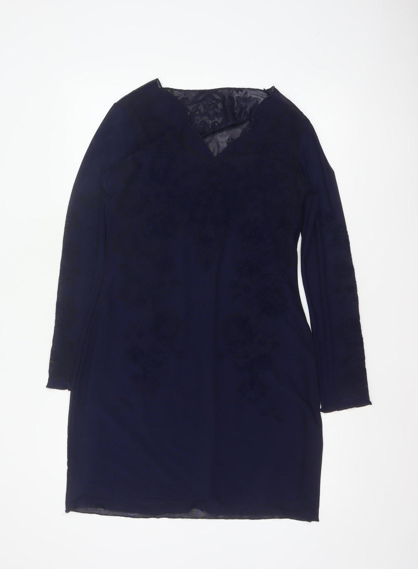 Joe Browns Women Blue UK 12 Sheath Dress Floral Lace V-Neck