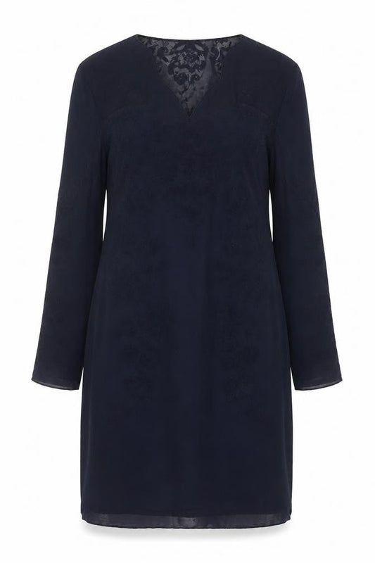Joe Browns Women Blue UK 12 Sheath Dress Floral Lace V-Neck