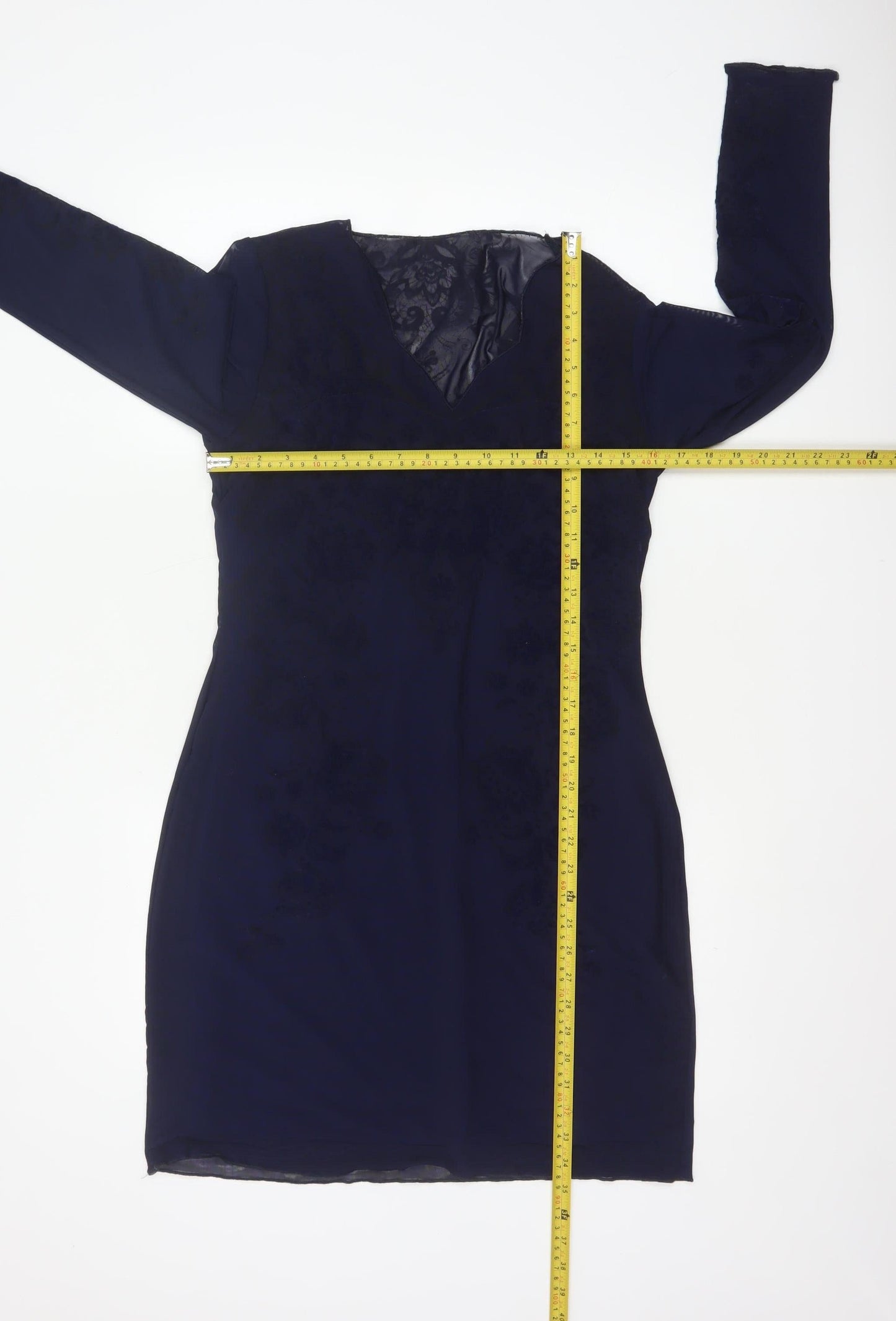 Joe Browns Women Blue UK 12 Sheath Dress Floral Lace V-Neck