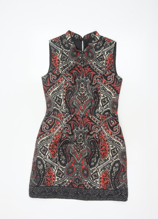 Oasis Women’s Multicoloured Paisley Sleeveless Sheath Dress UK 10