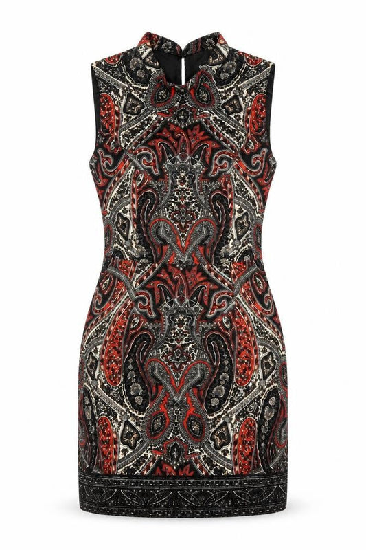 Oasis Women’s Multicoloured Paisley Sleeveless Sheath Dress UK 10