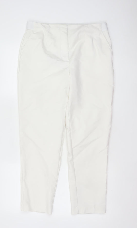 M&S Collection Women’s Ivory Size 14 High Rise Tapered Trousers