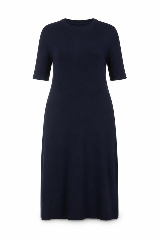 Anyday John Lewis Women Navy L Long Knit Jumper Dress High Neck