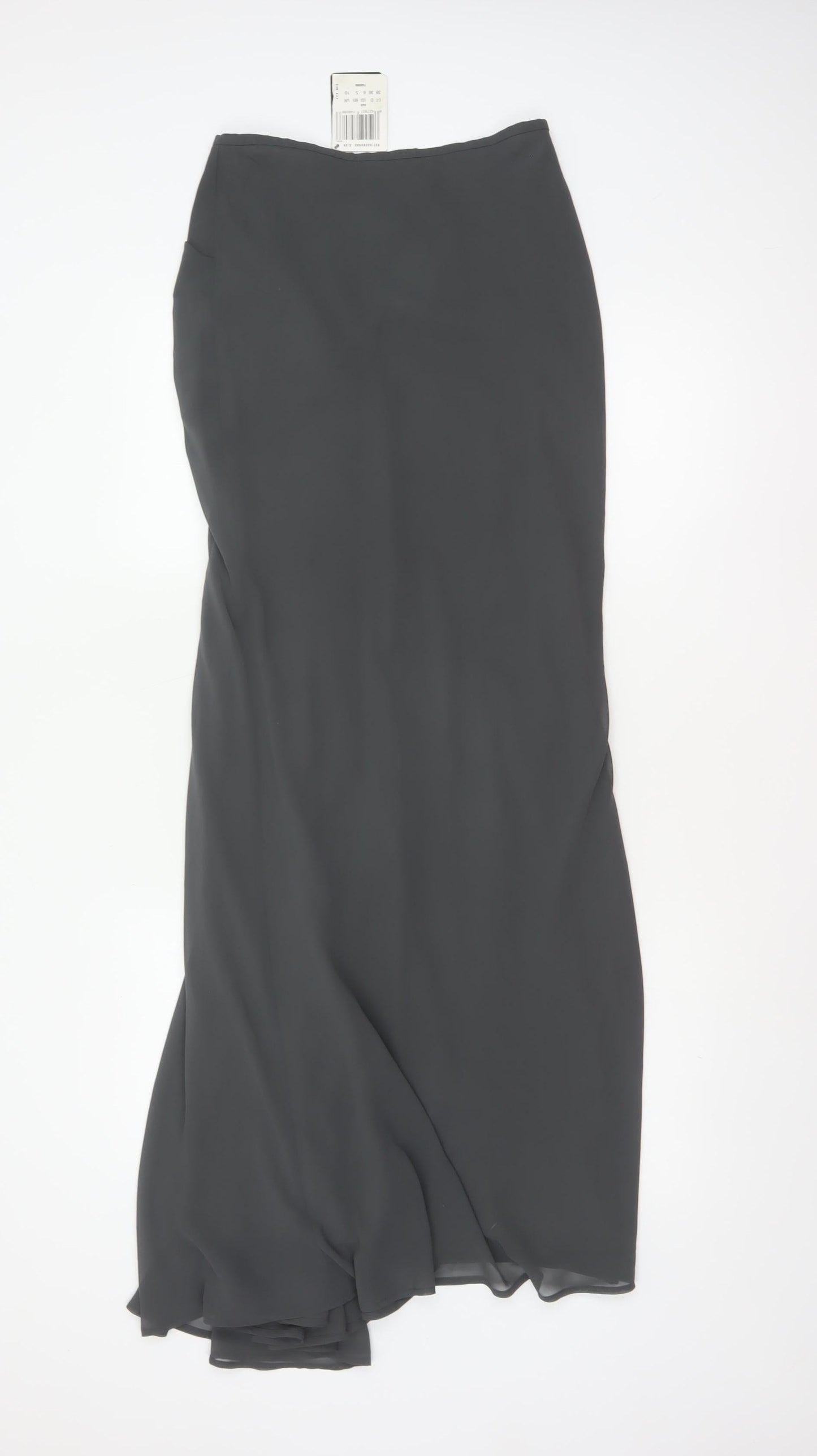 Mango Night Women Black UK 10 Long Wrap Flare Formal Skirt