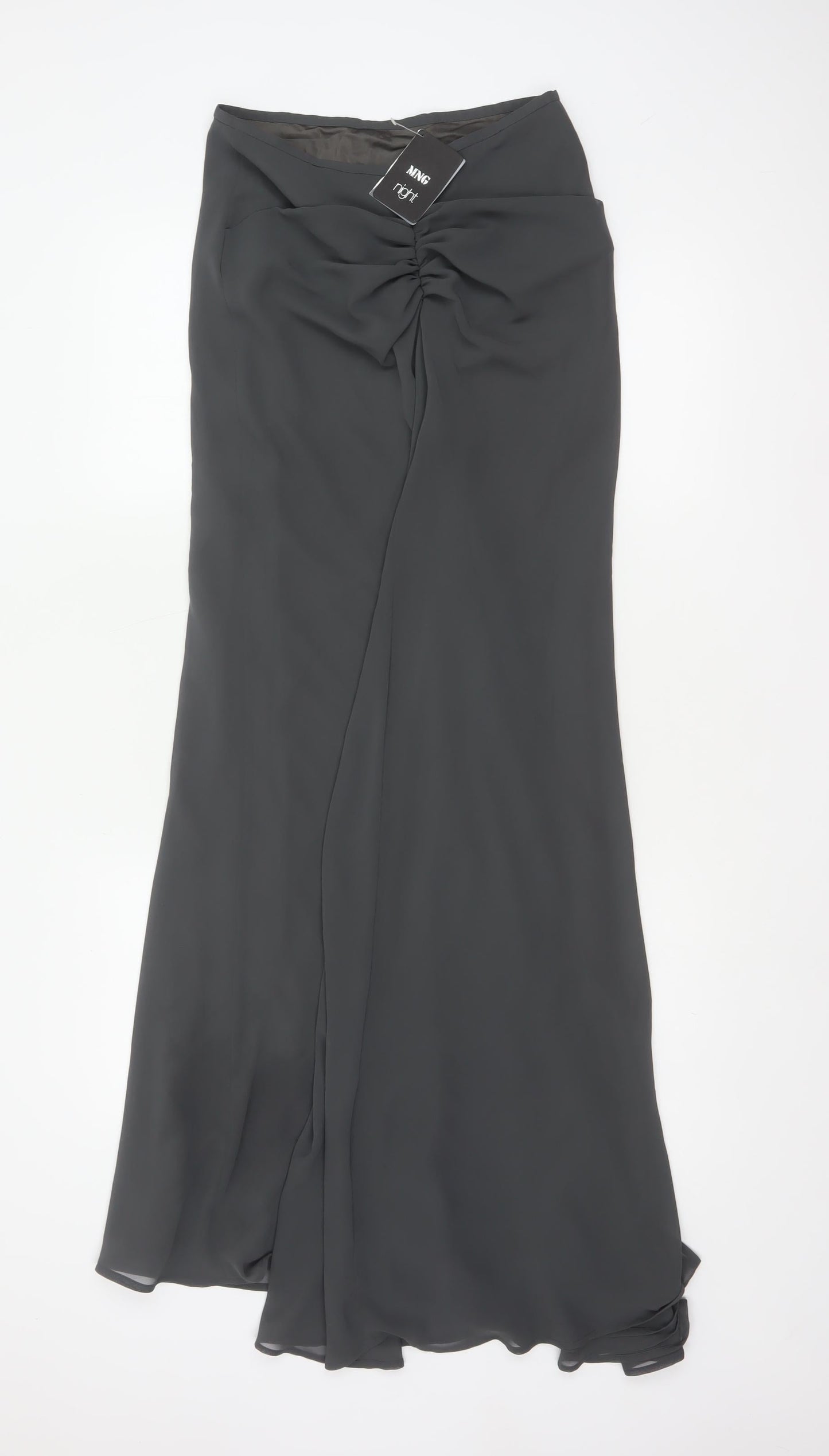 Mango Night Women Black UK 10 Long Wrap Flare Formal Skirt