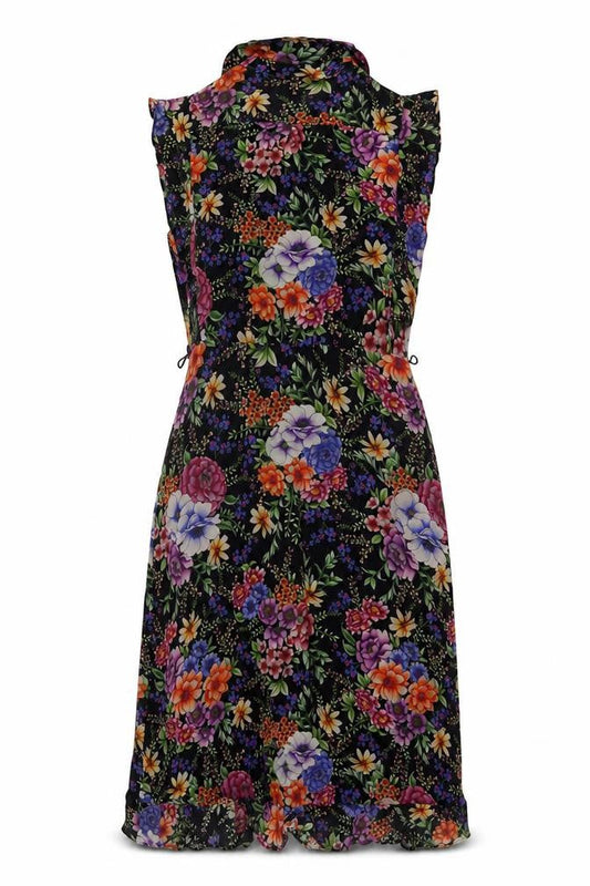 Phase Eight Women Black Floral Size 10 Midi Shirt Dress