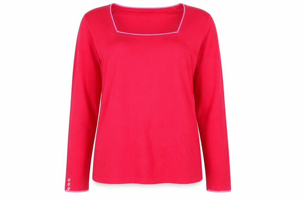 M&Co Women’s Pink Size 18 Square Neck Long Sleeve Knit Jumper
