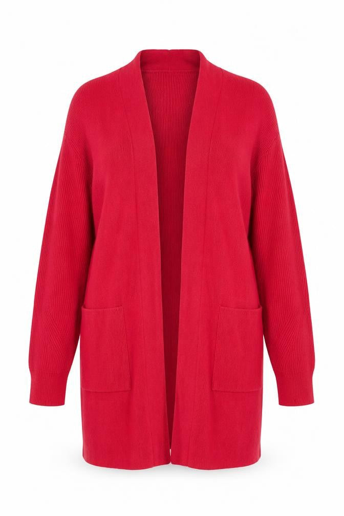 Marks & Spencer Women Pink Size 16 Open Longline Cardigan Pockets Knit
