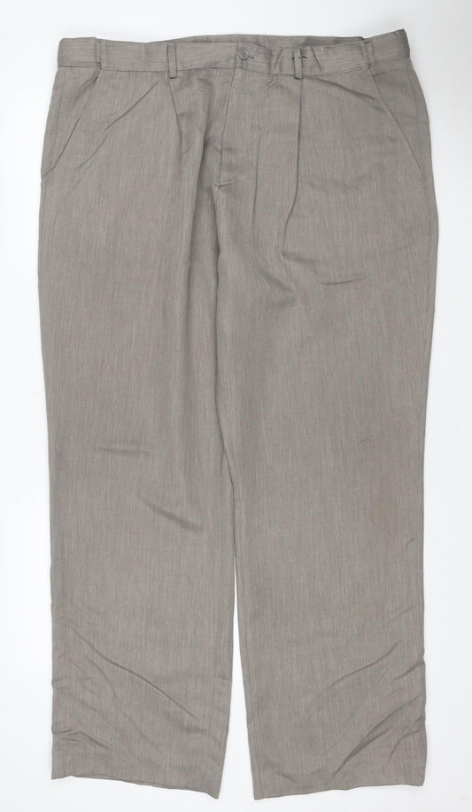 Cotton Traders Women Grey UK 14 Straight Leg Dress Trousers Pockets