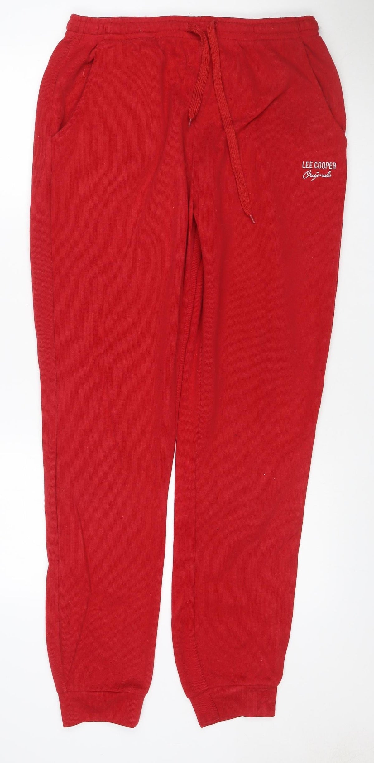 Additional front view of Lee Cooper Women Red UK 16 Sweatpants Jogger Drawstring Cotton Blend